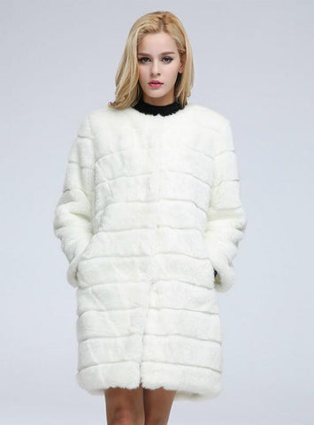 Women Female Coat Of Rabbit Long Fur 