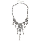 Cheap Vintage Rhinestone Skull Bone Necklace