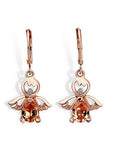 Fashion Earrings with AAA Zircon Angel Wings Trendy Rose Gold Plated Dangle 