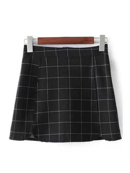 Fashion Plaid Print High Waist Mini Skirt