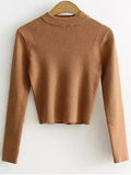 Gorgeous Mock Neck Cropped Pullover Sweater