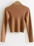 Gorgeous Mock Neck Cropped Pullover Sweater