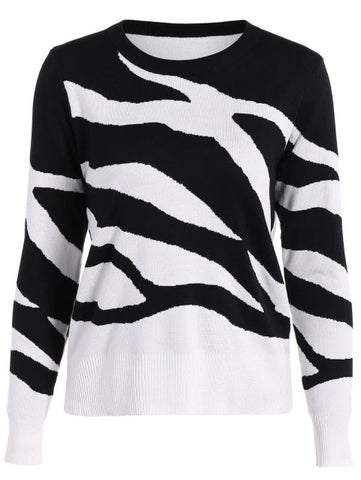 Popular Toned Ribbed Hem Knitted Pullover