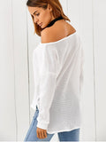 Pretty Loose One-Shoulder Sweater