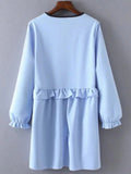Lovely Sleeve Flounce Ruffles String Dress
