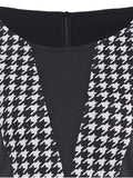 Gorgeous Houndstooth Pencil Dress with Sleeves