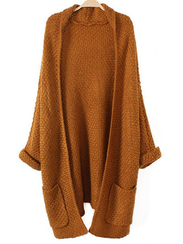 Chic Pockets Knitted Long Cardigan