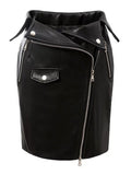 Pretty PU Leather Zippered Bodycon Skirt