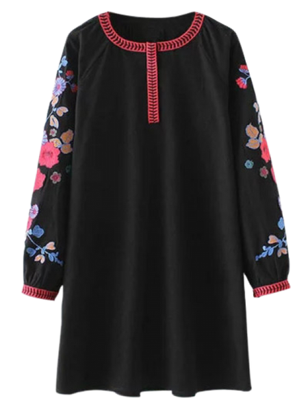 Stunning A Line Embroidered Tunic Dress