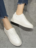 Gorgeous PU Leather Tie Up Round Toe Athletic Shoes
