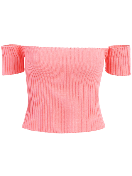 Gorgeous Off The Shoulder Rib Knit Crop Top