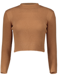 Gorgeous Mock Neck Cropped Pullover Sweater