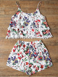 Floral Print Layered Cami Top and Shorts