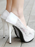 Cute Lace Platform Stiletto Heel Peep Toe Shoes