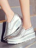 Trendy Hollow Out Slip-On Platform Shoes