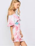 Beautiful Off Shoulder Printed Bodycon Dress