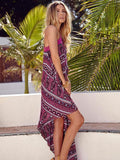 Chiffon Bohemia Floral One Shoulder Hi-Lo Mini Dress