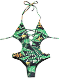  One Piece Leaf Thong Swimsuit