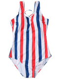 Striped Lattice Cami Swimsuit 