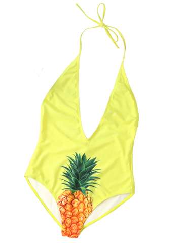 Lemon Straps Drop Armhole Swimsuit