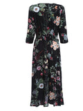 Bohemia Floral Printed V Neck Maxi Dress