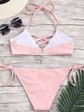 Pretty Spaghetti Strap Low Waist Bikini