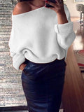 Attractive Solid Color Off-the-shoulder Sweater Tops