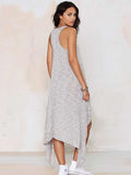 Comfortable Gray Straps Cropped Midi Dress