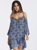 Flared Sleeves Mini Dress