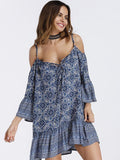 Flared Sleeves Mini Dress