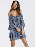 Flared Sleeves Mini Dress