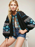 Delicate Bohemia Puff Sleeves Outwear Tops