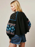 Delicate Bohemia Puff Sleeves Outwear Tops