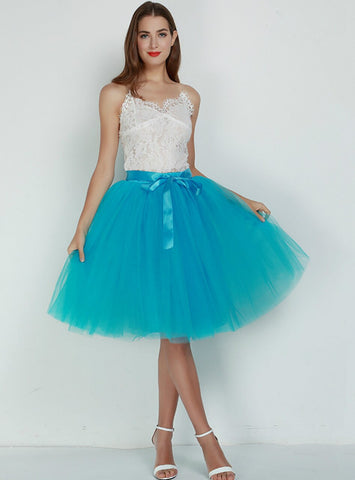 Blue 7 Layers Tulle Tutu Skirt