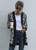 LEOPARD PRINT KNITTED CARDIGAN COAT
