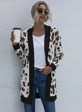LEOPARD PRINT KNITTED CARDIGAN COAT