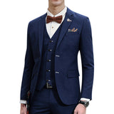 Three Pieces British Style Slim Blazers for Men Gentleman Wedding Formal 