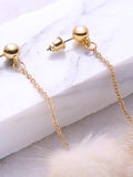 Hot Sale Beige Pom Pom Drop Earrings