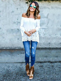 Stylish Off-the-shoulder Long Sleeves Blouse&shirt Tops