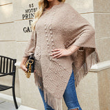KNITTED BEADED TASSEL SHAWL CLOAK