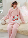 PINK SHEEP WINTER CORAL FLEECE PAJAMAS LADIES THICKENING