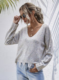 WOMEN V-NECK PULLOVER SWEATER
