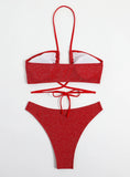 SEXY RED SWIMMING BIKINI SUIT