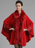 FUR SHAWL COAT KNITTED CARDIGAN SHAWL CLOAK
