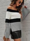 SLIM OFF THE SHOULDER SWEATER PULLOVER