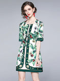RETRO PRINTED SQUARE COLLAR LOOSE DRESS
