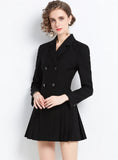 SHORT SUIT DOUBLE BREASTED COLLAR DRESS