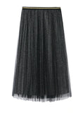 BRIGHT SILK PLEATED GAUZE SKIRT
