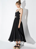 MAXI DRESS SLEEVELESS OFF SHOULDER FEMALE A-LINE DRESS