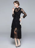AUTUMN AND WINTER LACE LONG SLEEVE DRESS